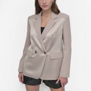 DKNY Women's Long-Sleeve Open-Back Jacket Champagne NEW